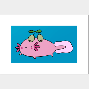 Olive Axolotl Posters and Art